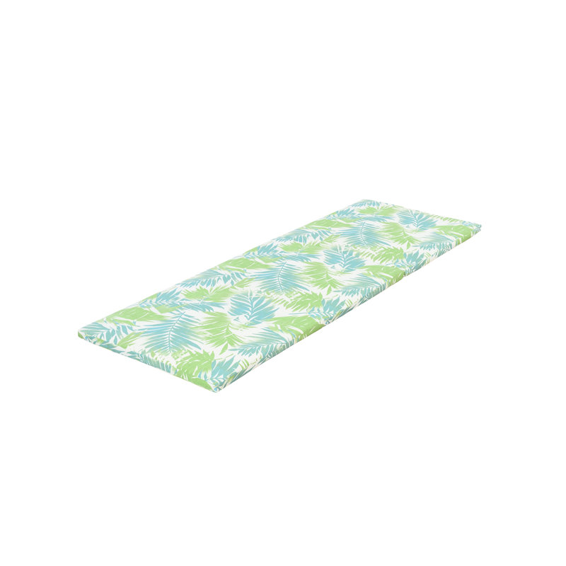 2-Inch Thick Floral Chaise Lounge Cushion - Leaf Coconut Pattern