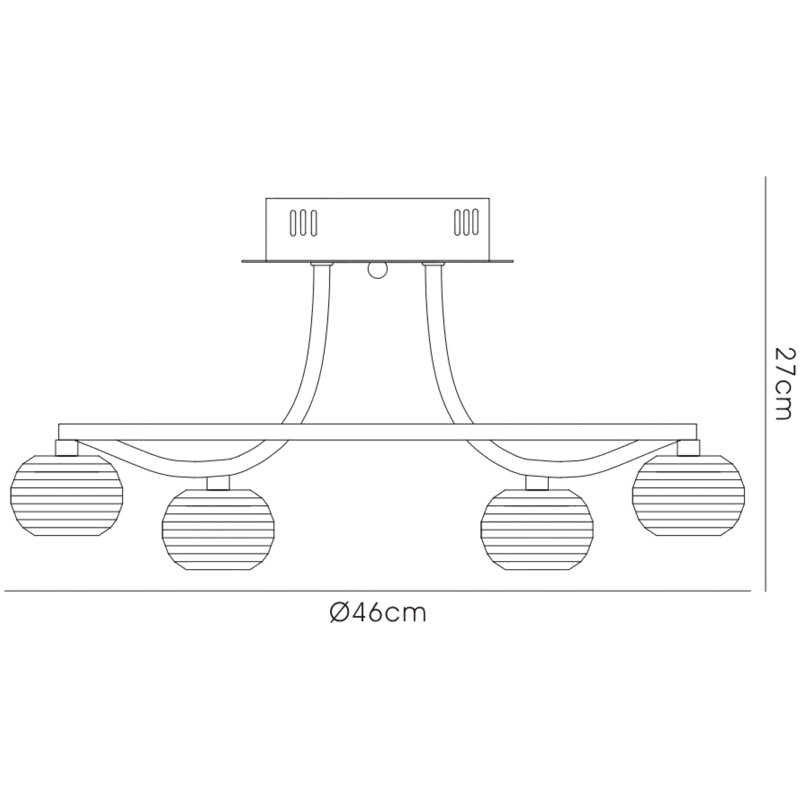 Lombardo Glass Semi Flush Mount, 6 Light