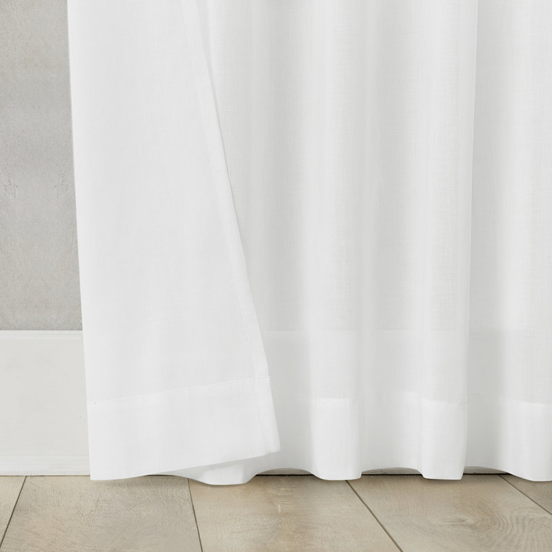 Rideau 100% coton avec passe-tringle , Blanc, L 50 po x L 84 po