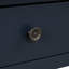 Console en bois de pin massif 48 po, table d'appoint moderne avec 3 tiroirs de rangement et 2 tablettes. Facile à assembler (bleu marine + plateau brun (ancien SKU: W120246667