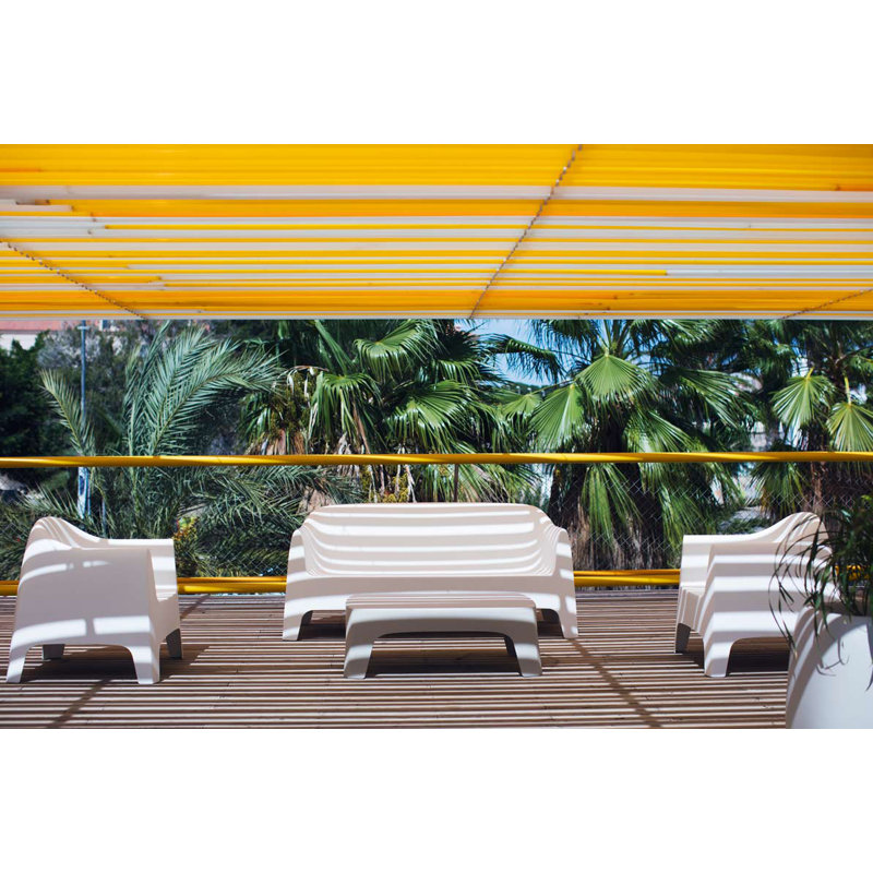 Solid 71'' Outdoor Sofa, White
