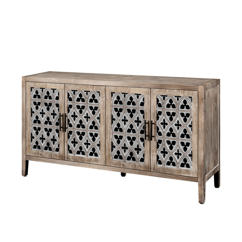Four Door Antique Cabinet, American Country Style, Ideal for Storage and as a TV Cabinet, Adds Vintage Charm to Any Room
