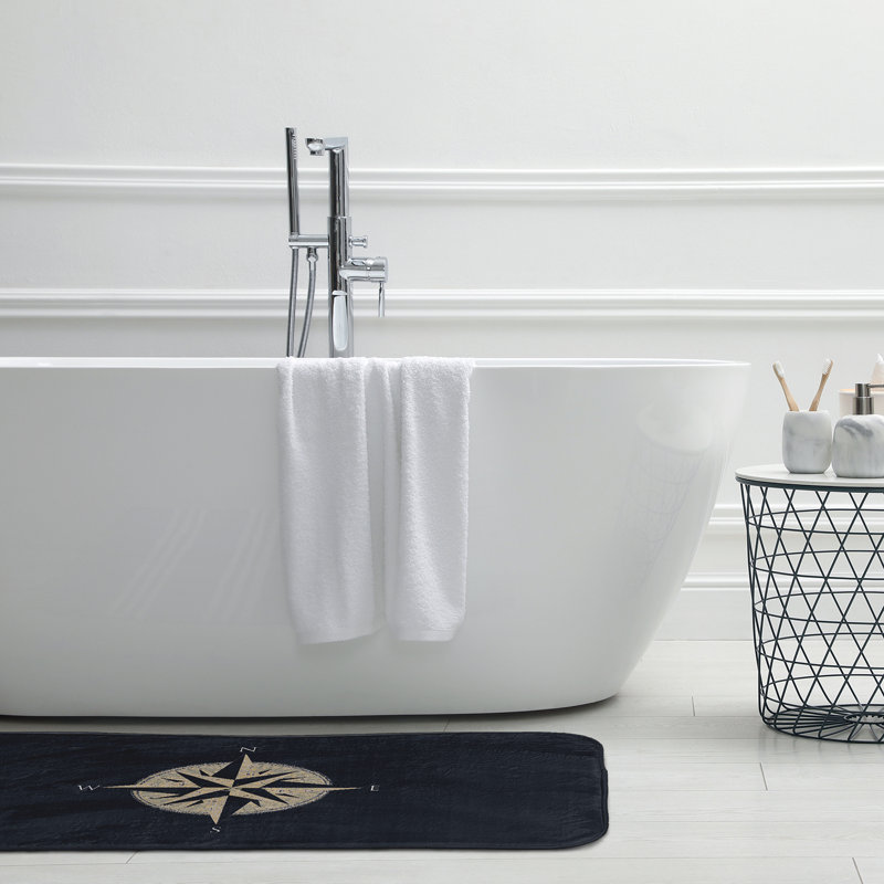 Tapis de bain Compass, L 17 po x L 24 po, Noir