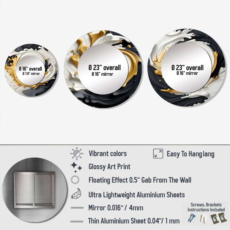 Loretosha Metal Round Mirror