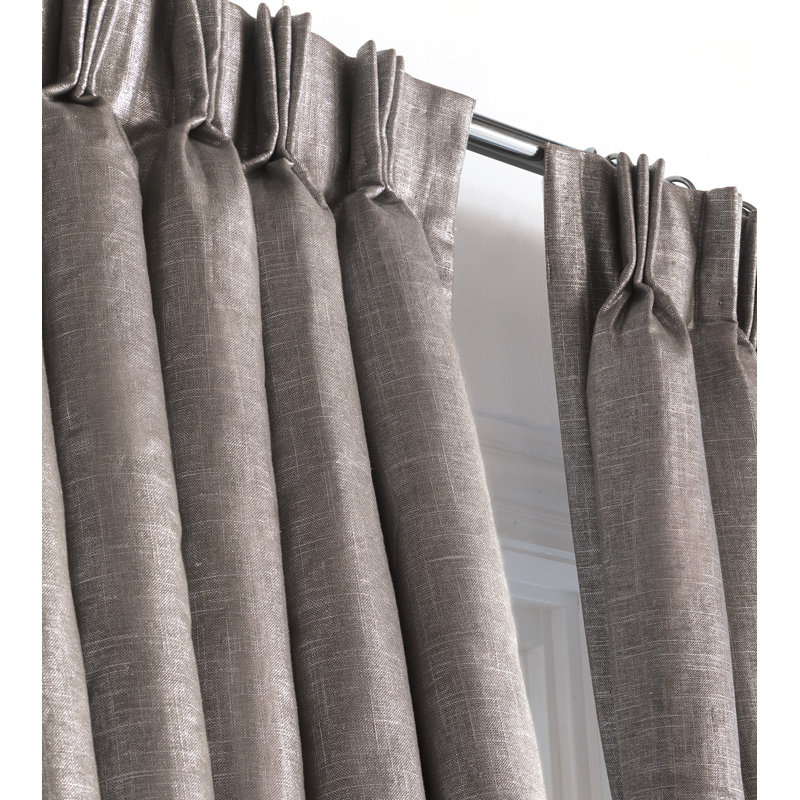 Panneau de rideau simple obscurcissant en lin Reflection Frost, L 20 po x L 84 po, Taupe