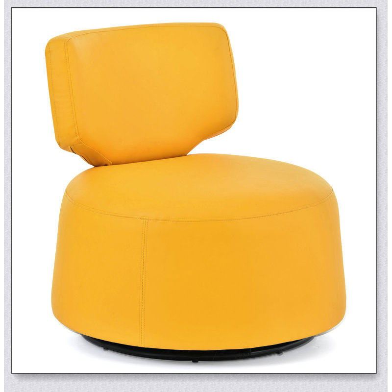 Fauteuil pivotant de 29 po de largeur, Similicuir jaune