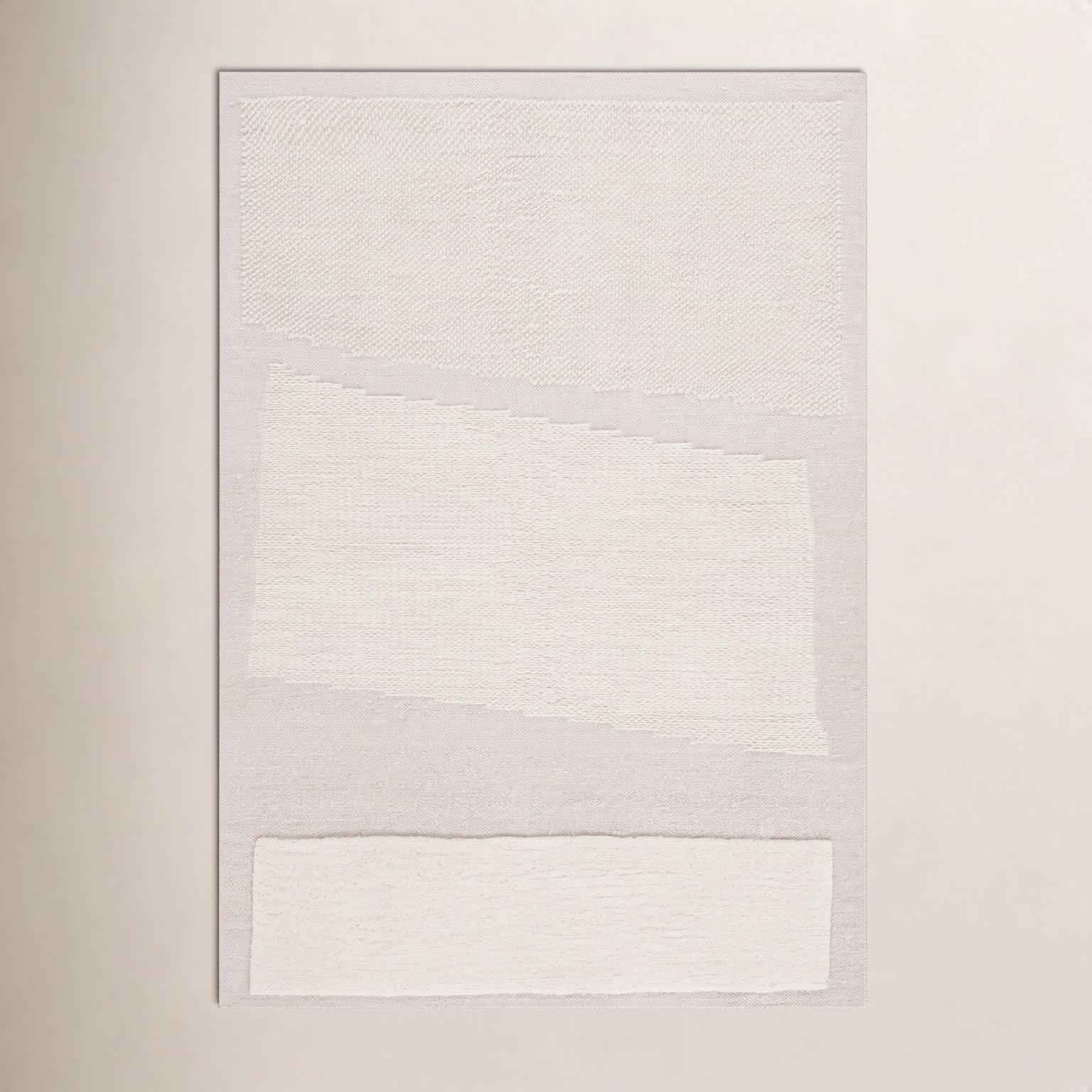 Mullen Ivory Flatweave Wool Rug, Rectangle 4' x 6'