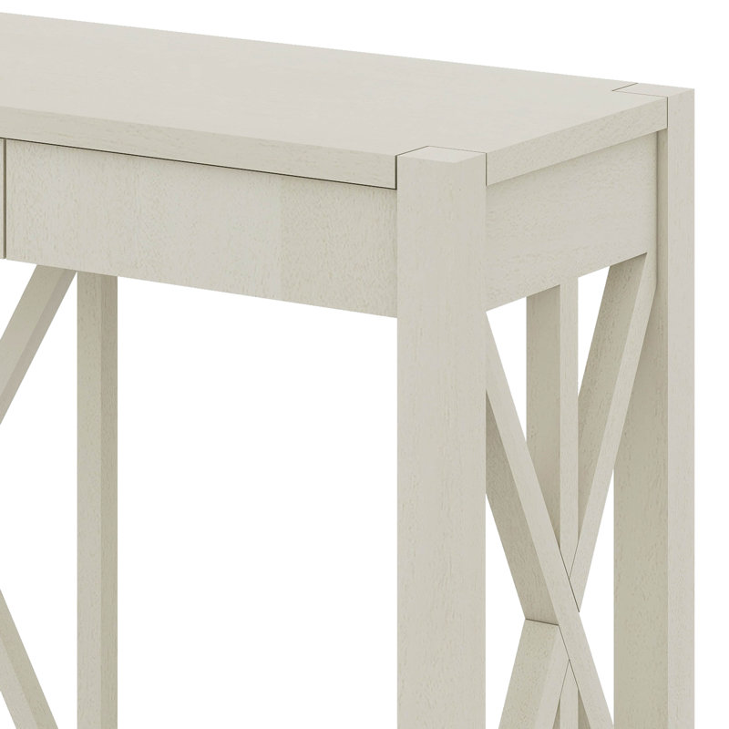 Console en placage avec 4 tiroirs spacieux de conception croisée, Beige