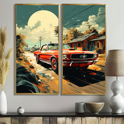«Classic Muscle Car Mustang - Performing Arts Cars», art mural Muscle américain