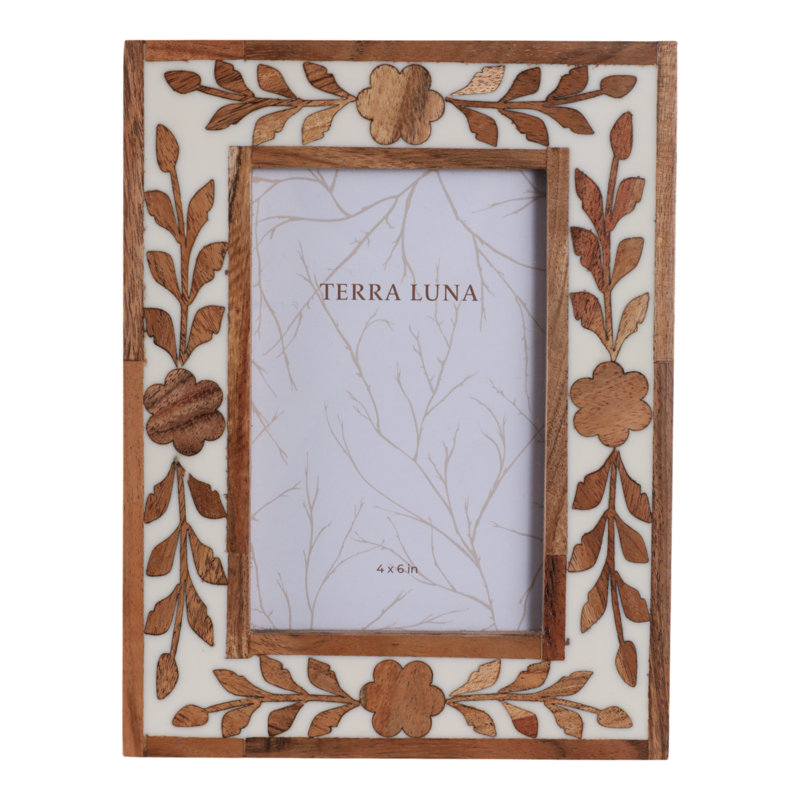 Wood Glass Resin MDF Polyresin Frame - Decorative Boho Style Picture Frame For Casual Home Decor, Stylish And Versatile Accent For Modern And Eclectic Interiors