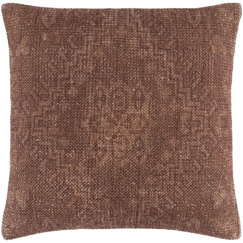 Coussin décoratif Nomos, Brun, Carré 18 po, Housse de coussin seulement - sans coussin