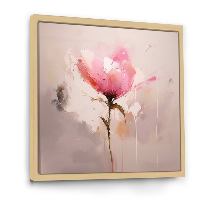 «Coral Elegance» - impression, H 24 po x l 24 po x P 1 po, Cadre flottant brun