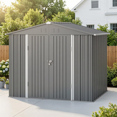 8 ft. Wx 6 ft. D Outdoor Metal Storage Shed