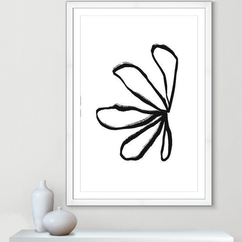 «Line Dessin Collection Petals» encadré sur papier par Leah Straatsma, reproduction, H 49 po x l 35 po x P 1,25 po