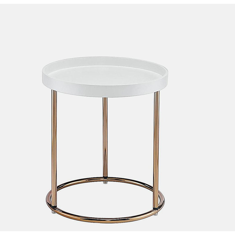 Table d'appoint 21,75 po Edis, Blanc