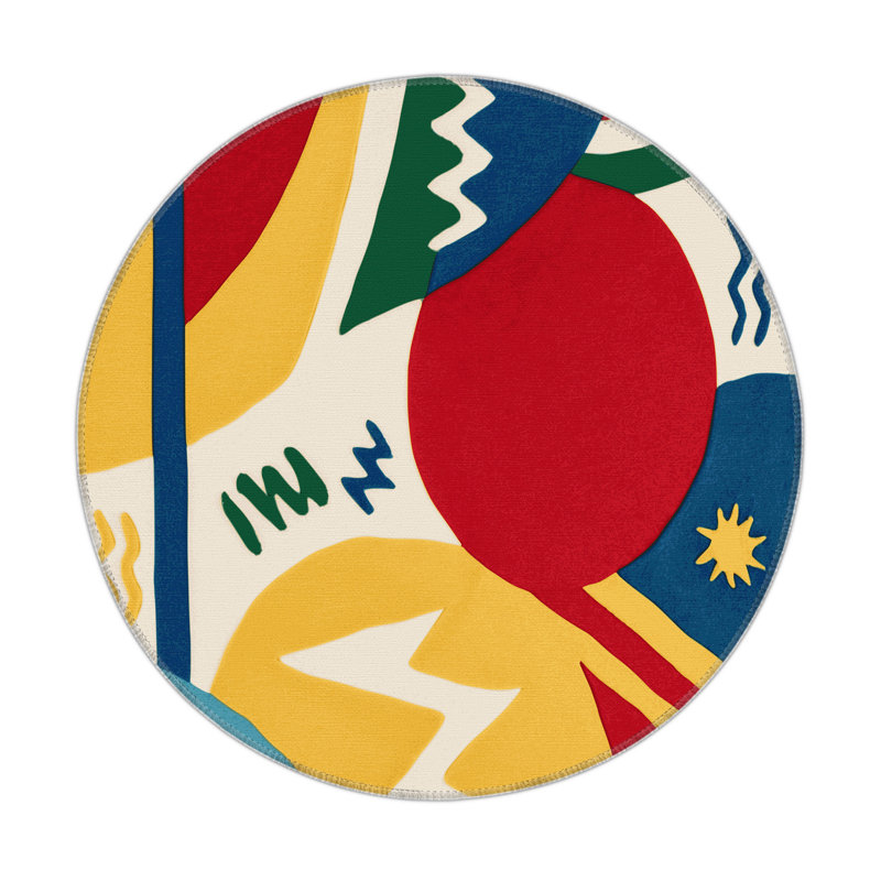Snazzy Flex Indoor And Outdoor Area Rug, Round 5'