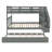 Stairway Full-Over-Full Bunk Bed With Twin Size Trundle, Storage And Guard Rail For Bedroom, Dorm - Gray-146564447