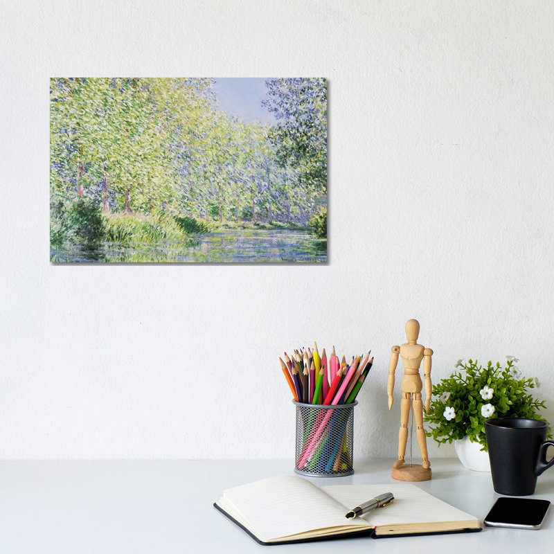 The Epte River Near Giverny by Claude Monet - Wrapped Canvas Painting, 20.32 cm H x 30.48 cm W