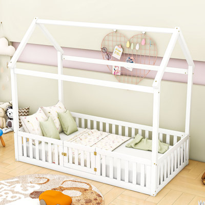 Lit simple en bois avec clôture Dasan