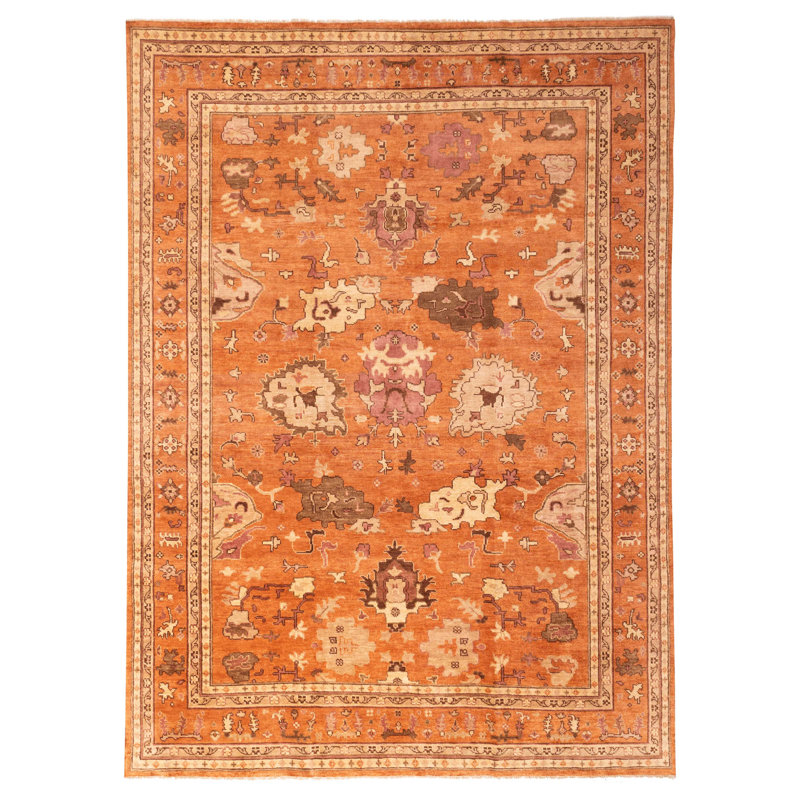 Tapis moderne en cuivre Oushak 10 pi 2 po x 13 pi 9 po