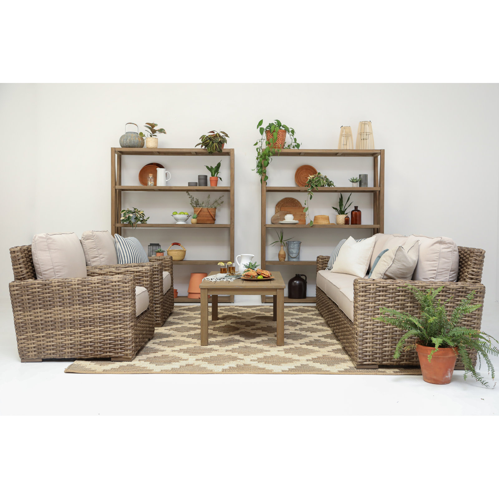 Havana 107" Patio Sofa, Canvas Granite Sunbrella®