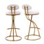 Ensemble de 2 tabourets de bar, tabourets de bar avec dossier, tabouret de comptoir rembourré pour îlot de cuisine