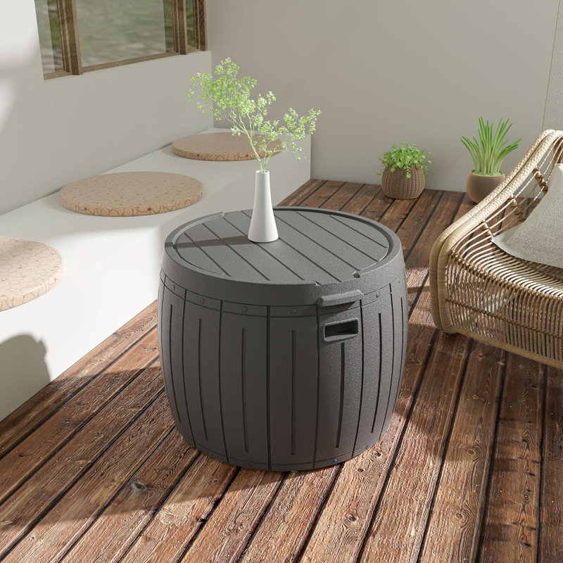 48 Gallons Resin Waterproof Easy-Assembly Outdoor Storage Box, Gray
