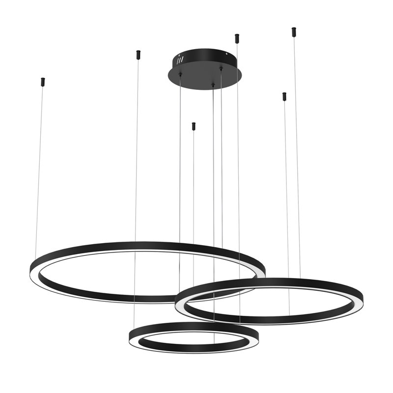 Carnol 3 - Light LED Cluster Pendant, Black