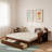 Multifunctional Daybed With Storage Drawer, Open Compartments And Hydraulic Side Table-861926404