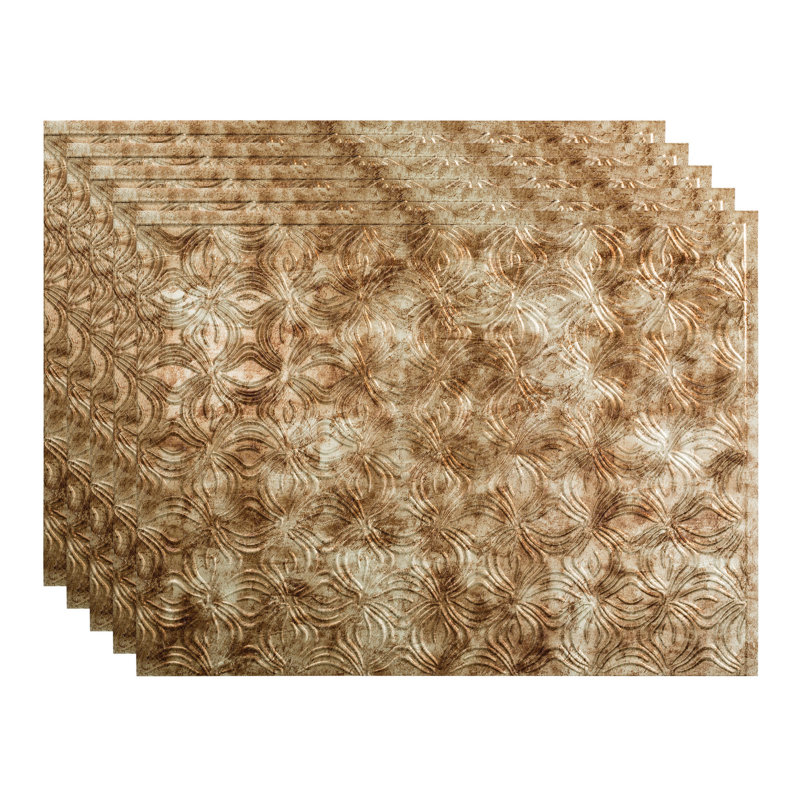 Panneau de dosseret en vinyle 18,25 po x 24,5 po FASADE Lotus, Bronze Bermudes