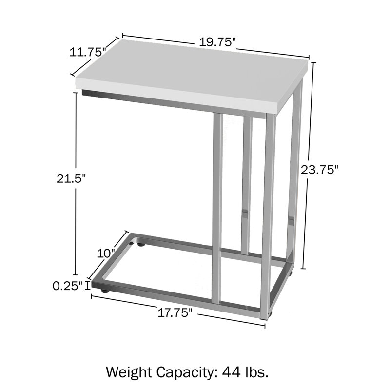 Table d'appoint 2 pièces Alhamdi - Tables de bout modernes en forme de C - Plateaux pour ordinateur portable ou tables de chevet compactes - Mobilier peu encombrant