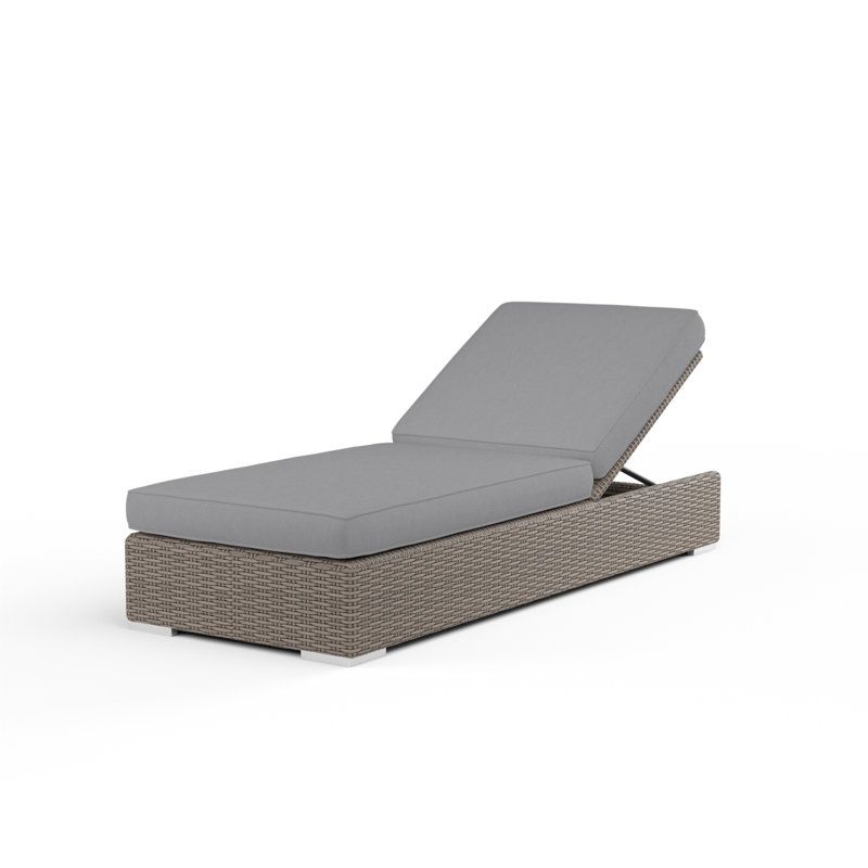 Chaise longue inclinable avec coussin Nassau, Toile granite Sunbrella®