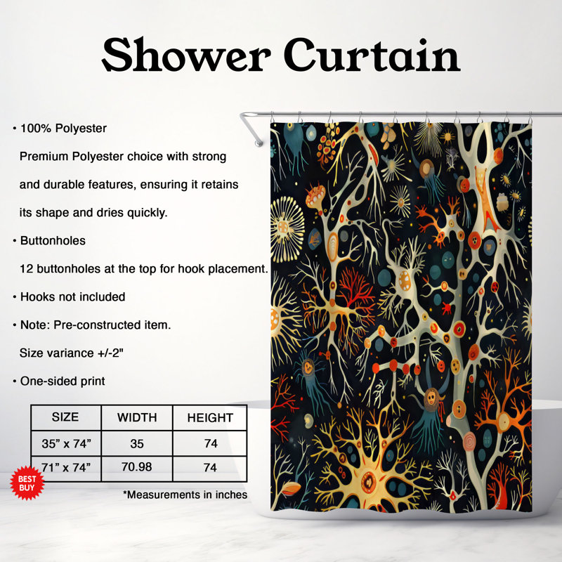 Rideau de douche Brain Nerve - Premium, H 74 po x l 71 po