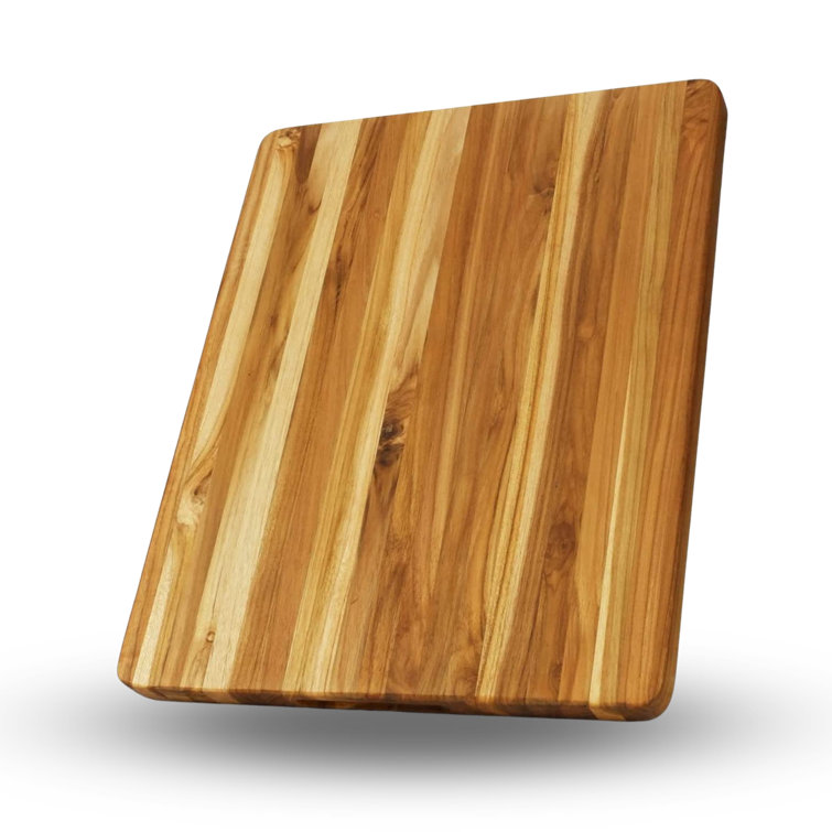 5-Piece 22 in. Natural Rectangle Shape Real Teak Wood Durable Hard Wooden Cutting Chopping Board Set with Juice Groove