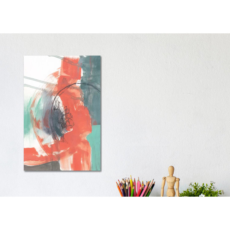 Juxtaposed Coral I by Jennifer Goldberger - Wrapped Canvas Gallery-Wrapped Canvas Giclée, 30.48cm H x 20.32cm W