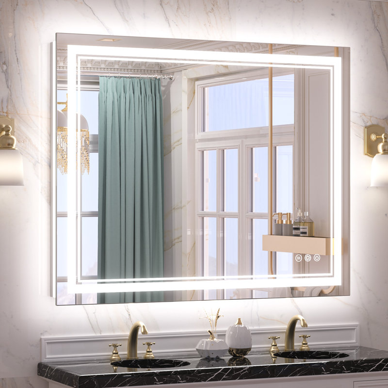 Miroir de salle de bain à DEL Chrisna, 32 po x 40 po, Rectangulaire