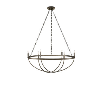 Lustre en roue de chariot à 6 lumières de style bougie Quillian