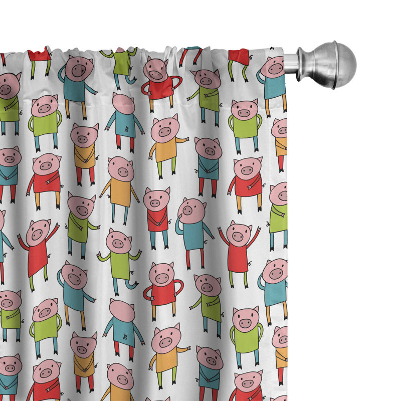 Multicolore rideaux à 4 panneaux East Urban Home, L 56 po x L 95 po