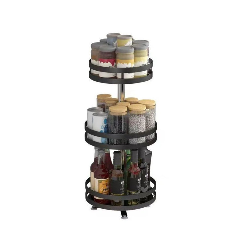  Rangement à épices en métal à 3 niveaux pour rangement de cuisine