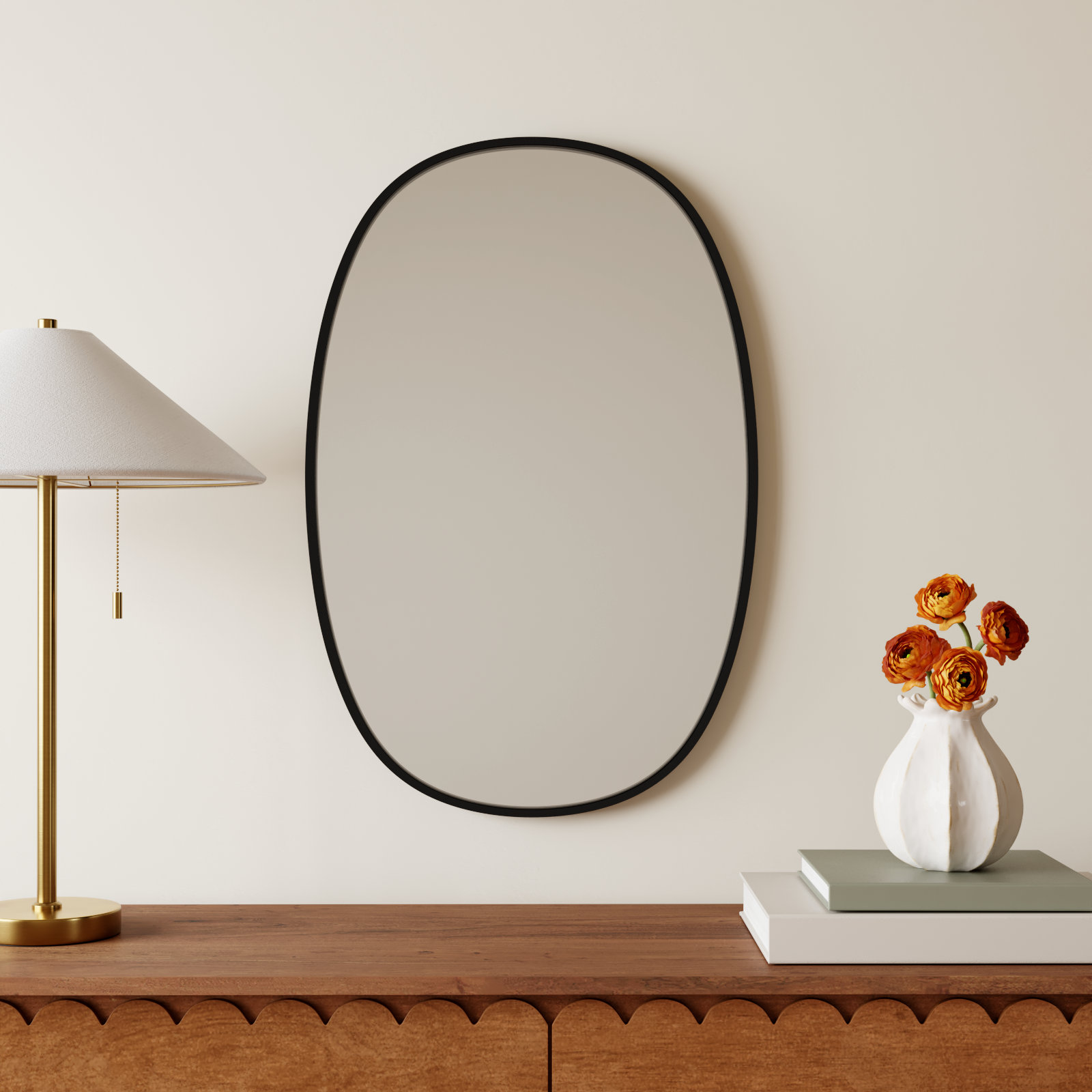 Sabine Accent Mirror, 30" x 20", Black