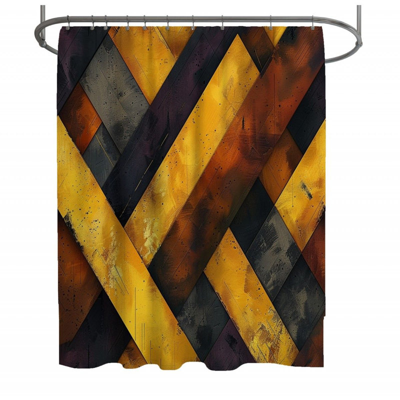 11950_ Rideau de douche à motif de chevrons - Art visuel, décoration de salle de bain, L 70 po x L 83 po