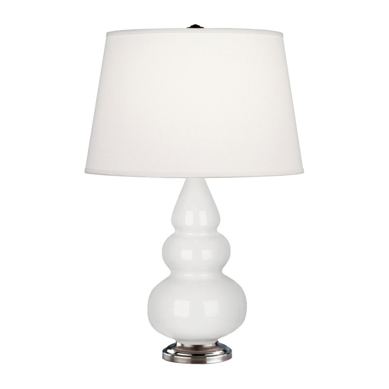 Small Triple Gourd Table Lamp, Lily and Antique Silver Base