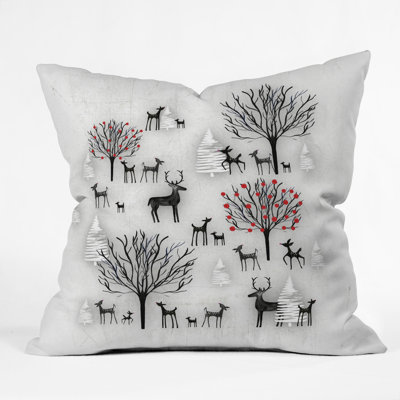 Coussin intérieur / extérieur Farmhouse Winter Deer and Forest