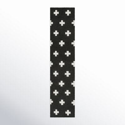 Cavan Black Hand-Tufted Geometric Wool Rug