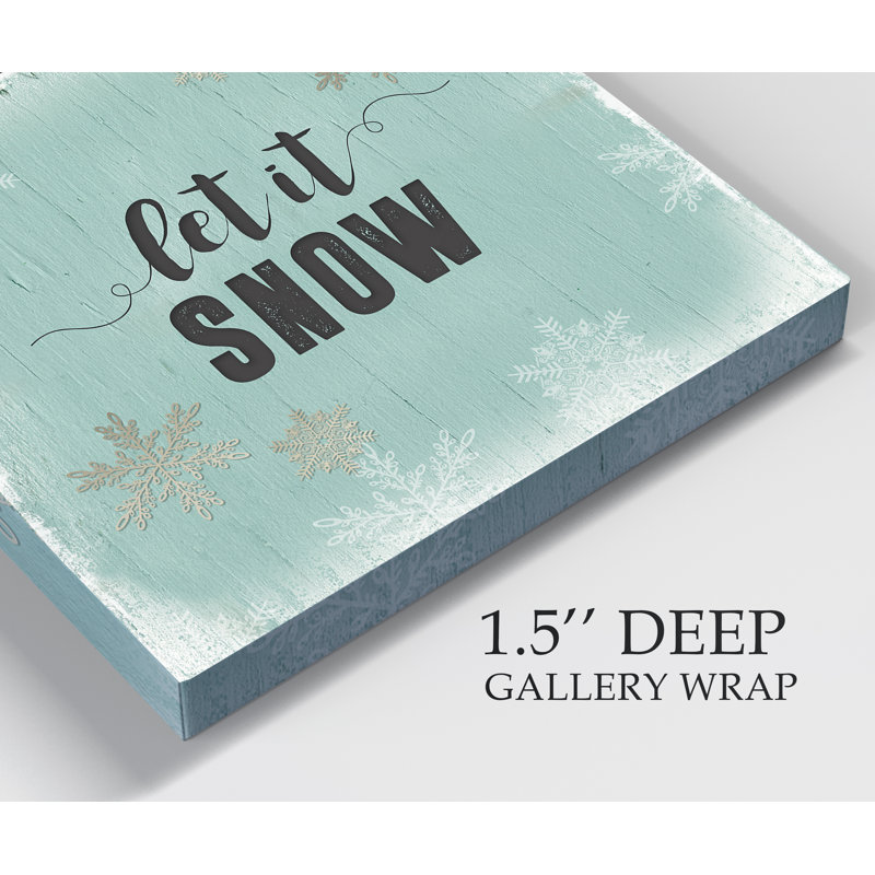 Let It Snow - Reproduction d'art textuel sur toile tendue, H 10 po x l 10 po x P 1,5 po
