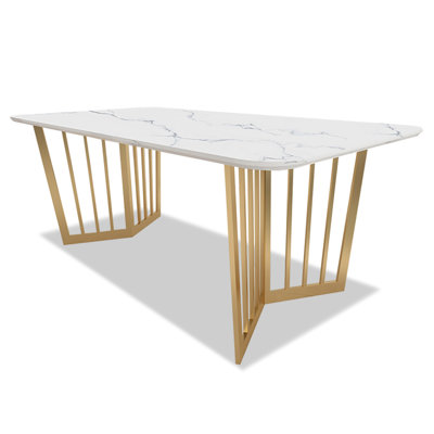 Nordic light luxury marble rectangular dining table