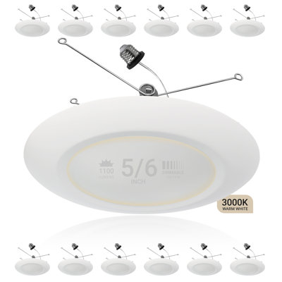 Ensemble d'éclairage encastré à DEL E26 de 5/6 po 3000K Remodel 15W