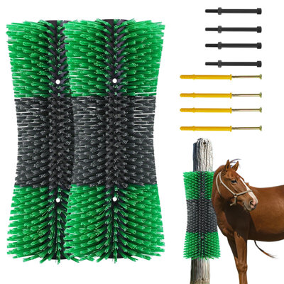 Livestock Scratching Brush, Horse Scratcher Massage Bushes With Screws, Animal Back Scratching Itch Relief Improve Blood Circulation for Cow Horse Goat