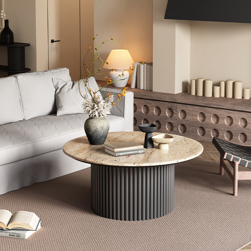 Table basse Light Luxury, Noir, H 13,77 po x L 23,62 po x l 23,62 po