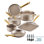 Farberware Radiant Nonstick Cookware Pots And Pans Set With Prestige Cooking Tools, 12 Piece, Champagne